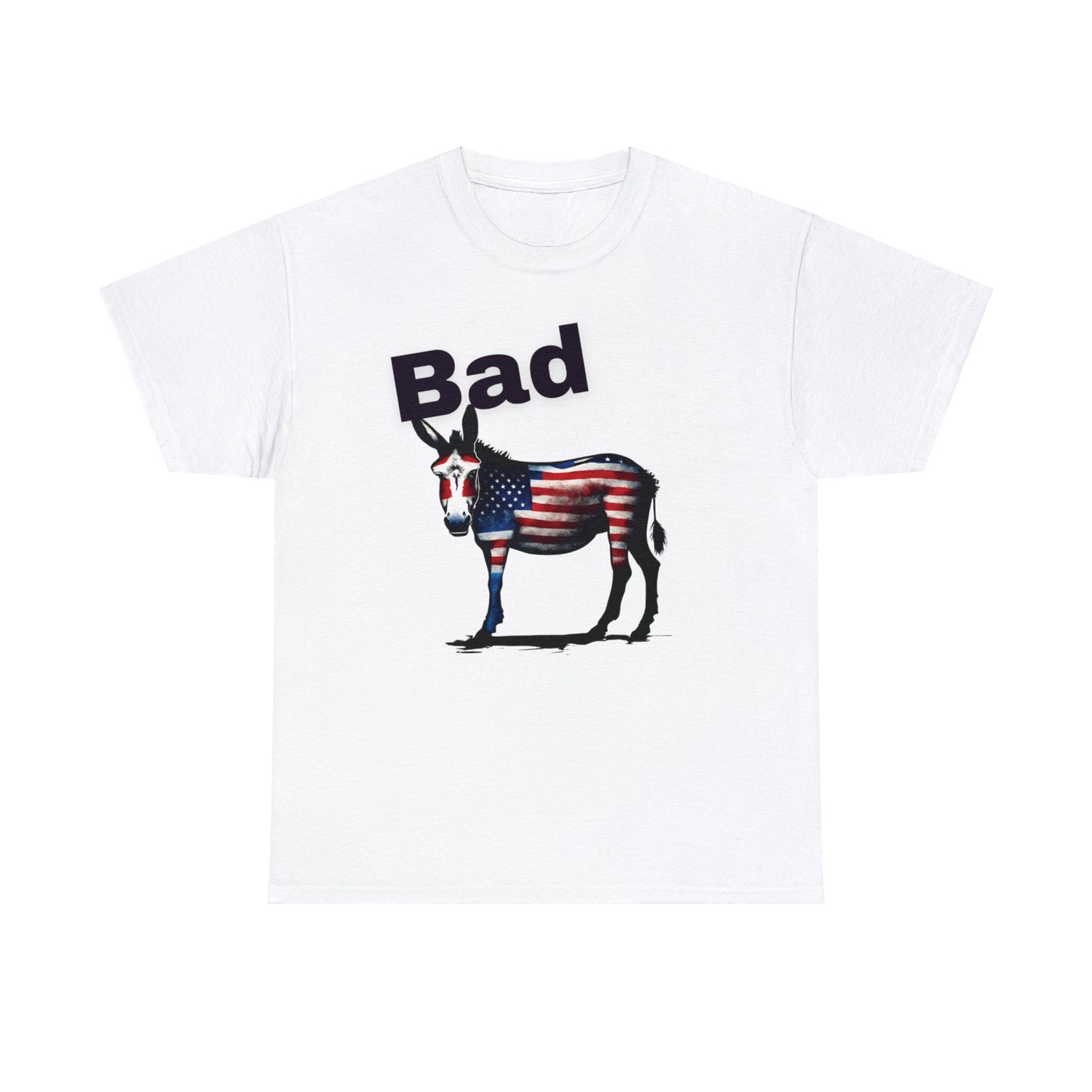 American Bad Ass Donkey American Flag Beer Please QR Code, Unisex Heavy Cotton Tee