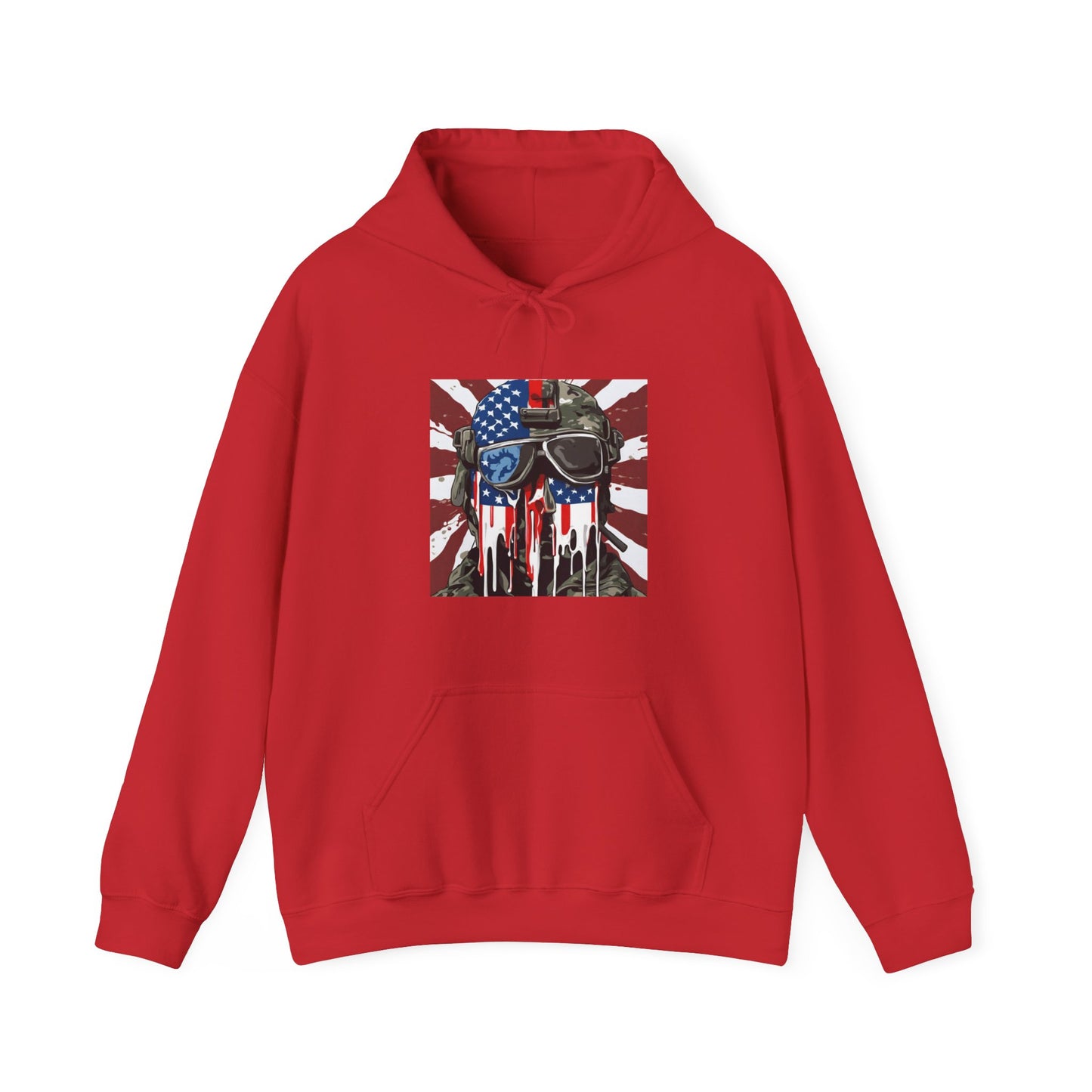 Melting Face American Flag, Unisex Heavy Blend™ Hooded Sweatshirt