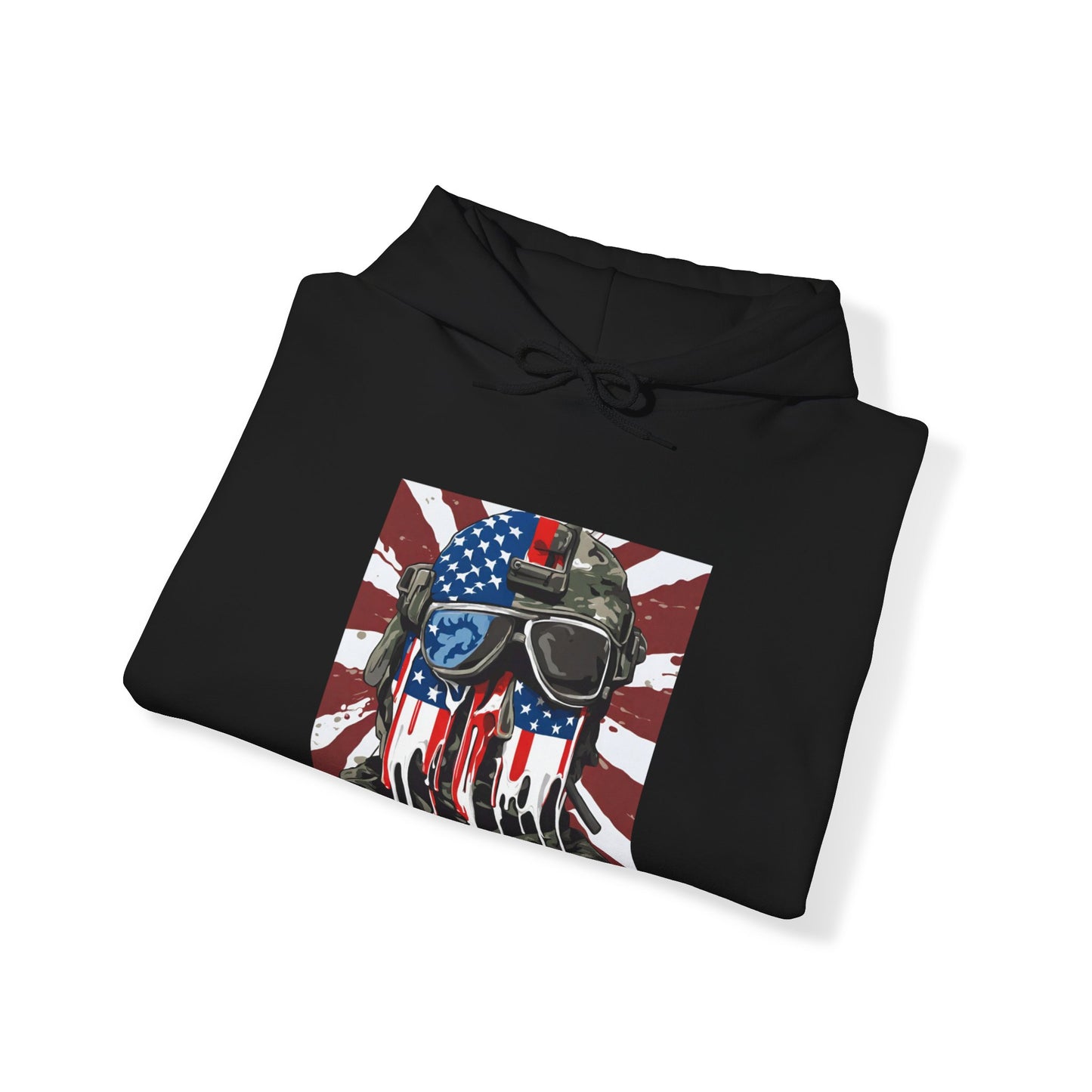 Melting Face American Flag, Unisex Heavy Blend™ Hooded Sweatshirt