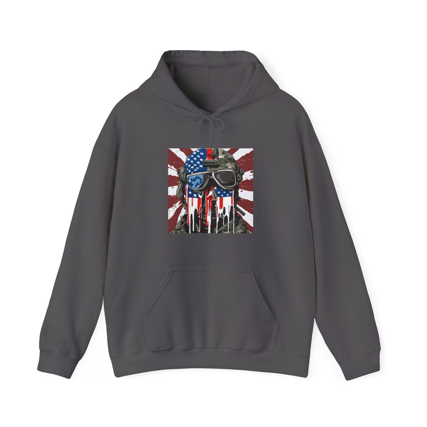 Melting Face American Flag, Unisex Heavy Blend™ Hooded Sweatshirt