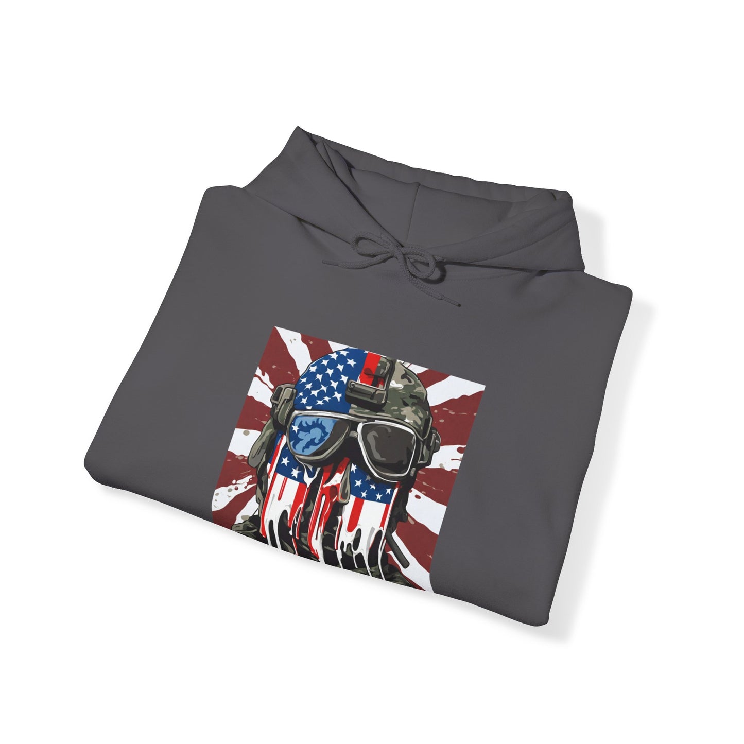 Melting Face American Flag, Unisex Heavy Blend™ Hooded Sweatshirt