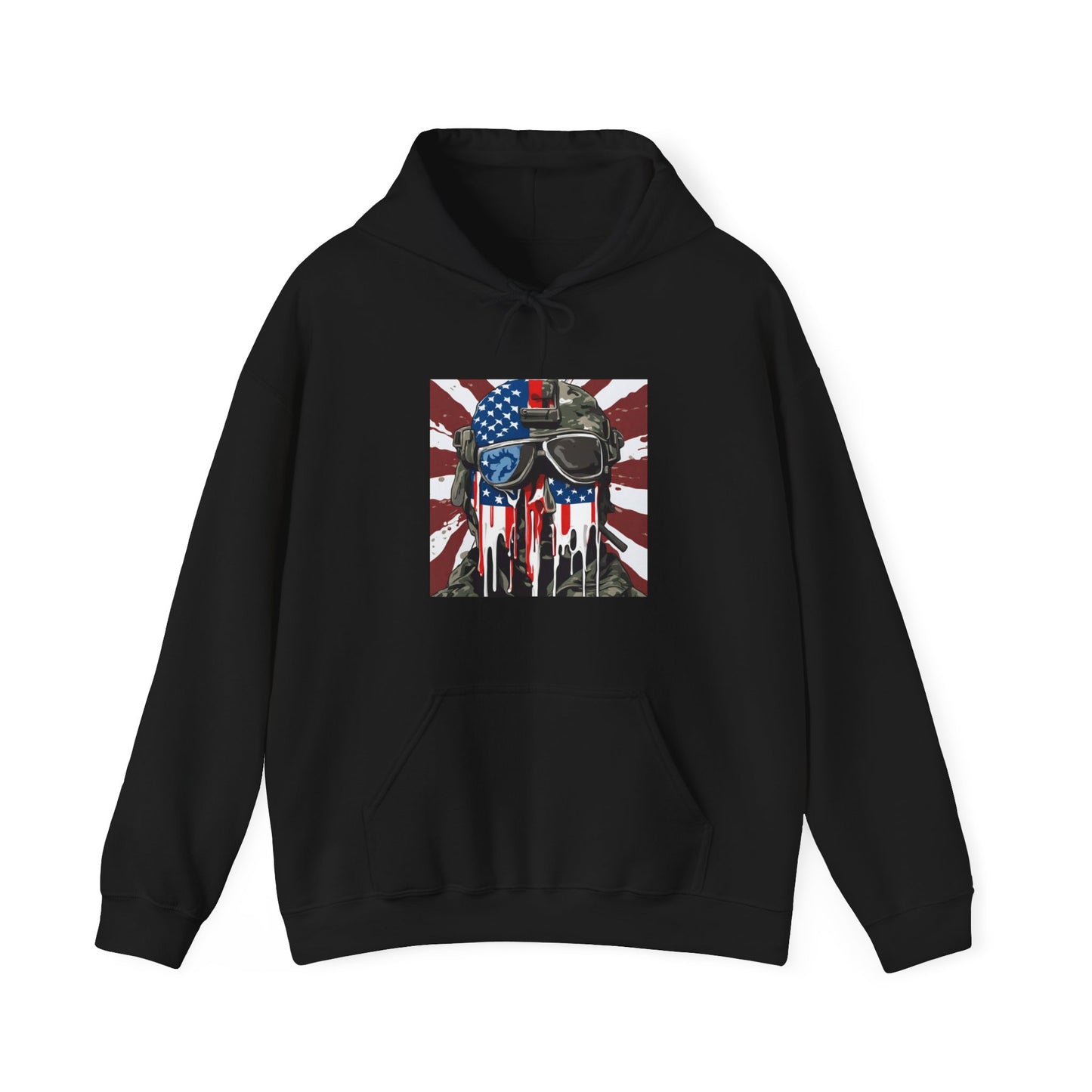 Melting Face American Flag, Unisex Heavy Blend™ Hooded Sweatshirt